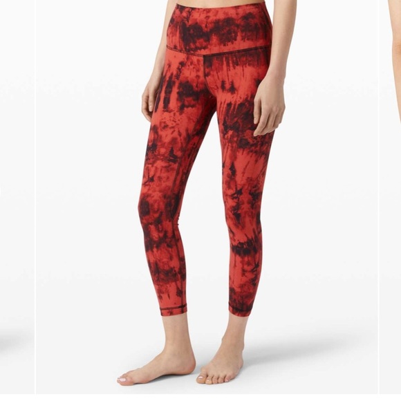 Lululemon align pant II 25” size 4 game day red black multi - Picture 2 of 8